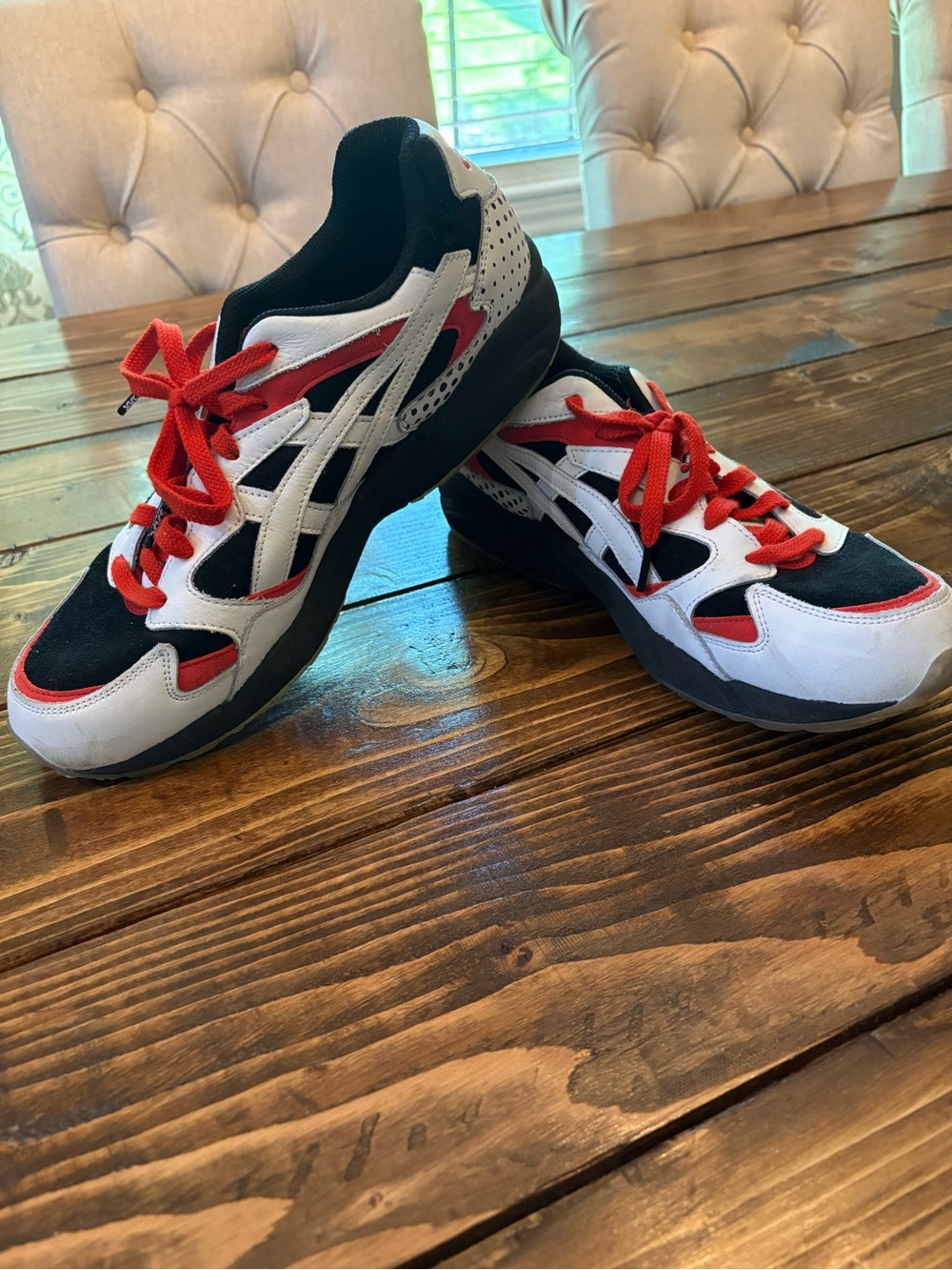 Mens Asics Red, White & Black Athletic Sneakers